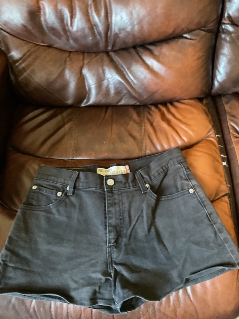 Levi's Black Relaxed Cut Jean Shorts